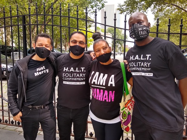 FA supporters protesting solitary confinement